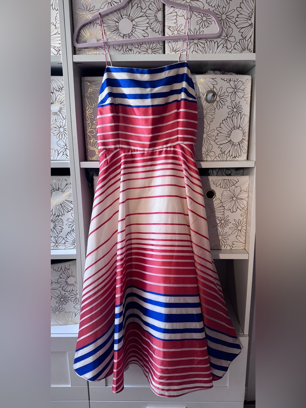 Anthropologie/Tracy Reese Striped Dress in Orange, Blue, and Cream-NWOT